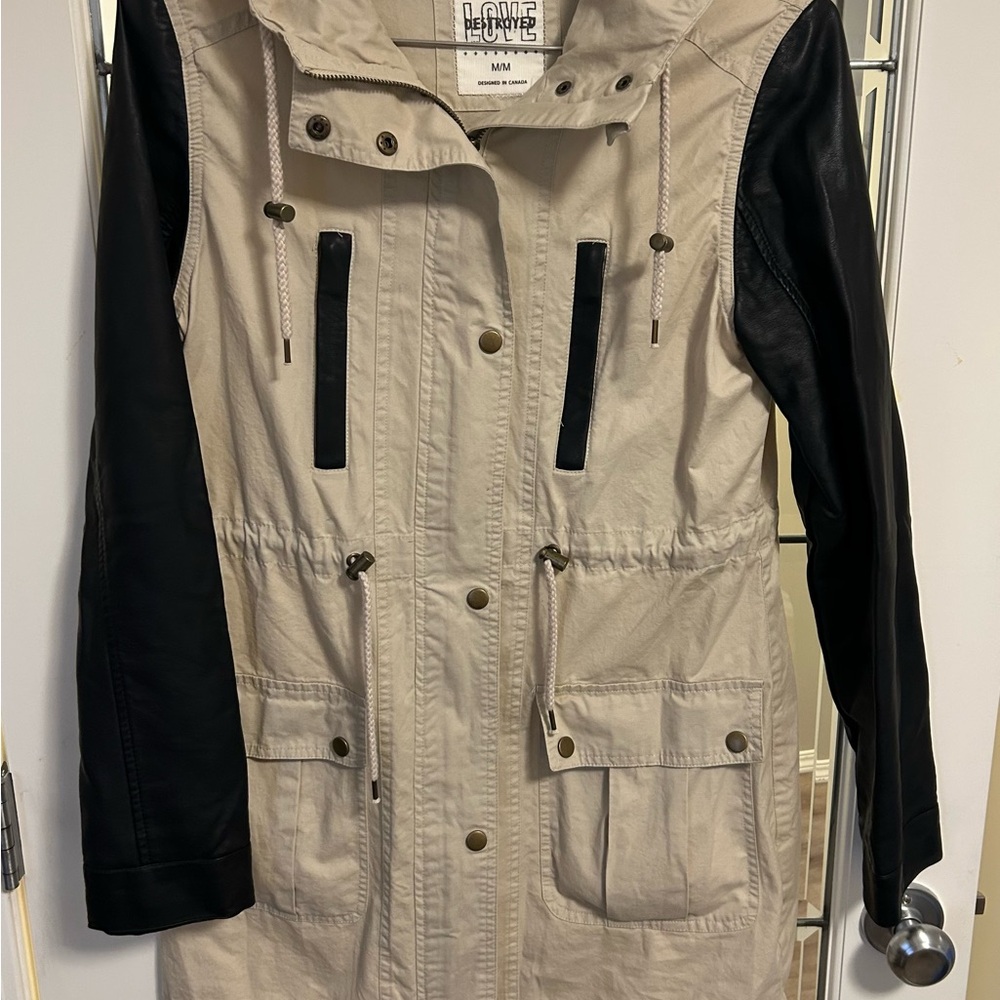 Love Women's Beige and Black Utility Jacket